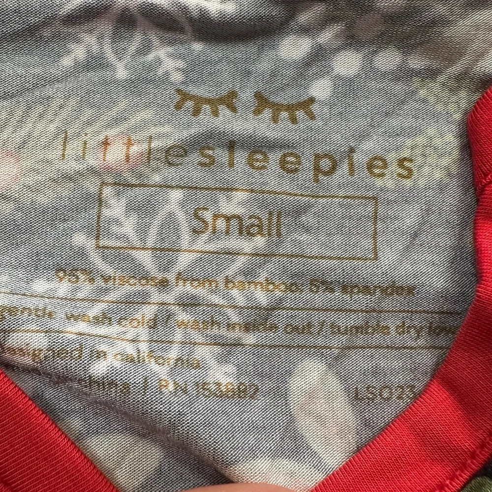 NEW Little Sleepies Poinsettia Floral Bamboo Pajama Top Small Long Sleeve - Picture 7 of 10